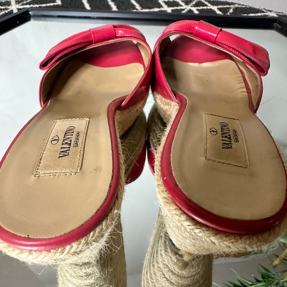 VALENTINO Pink Bow Wedge Espadrilles SZ 39 - Picture 6 of 7